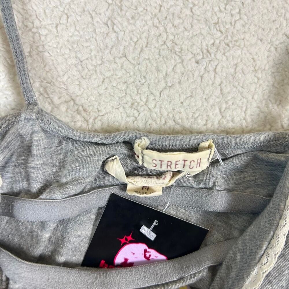 Hollister Grey + Lace Cami Tank Top - Picture 3 of 4